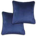 Charger l&#39;image dans la galerie, McAlister Textiles Matt Navy Blue Velvet 43cm x 43cm Piped Cushion Sets Cushions and Covers Cushion Covers Set of 2 
