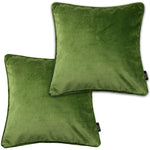 Charger l&#39;image dans la galerie, McAlister Textiles Matt Fern Green Velvet 43cm x 43cm Piped Cushion Sets Cushions and Covers Cushion Covers Set of 2 
