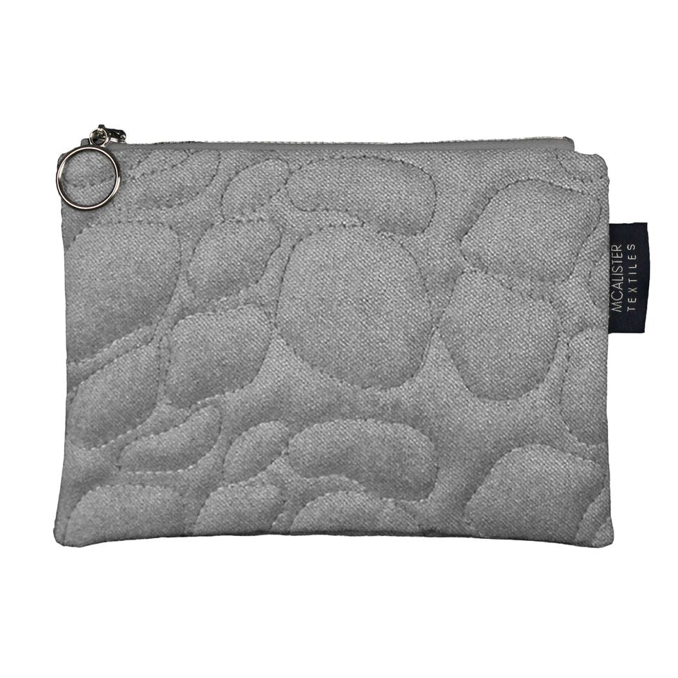 McAlister Textiles Pebble Pattern Silver Velvet Makeup Bag Clutch Bag 
