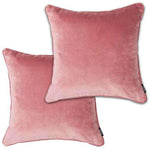 Charger l&#39;image dans la galerie, McAlister Textiles Matt Blush Pink Velvet 43cm x 43cm Piped Cushion Sets Cushions and Covers Cushion Covers Set of 2 
