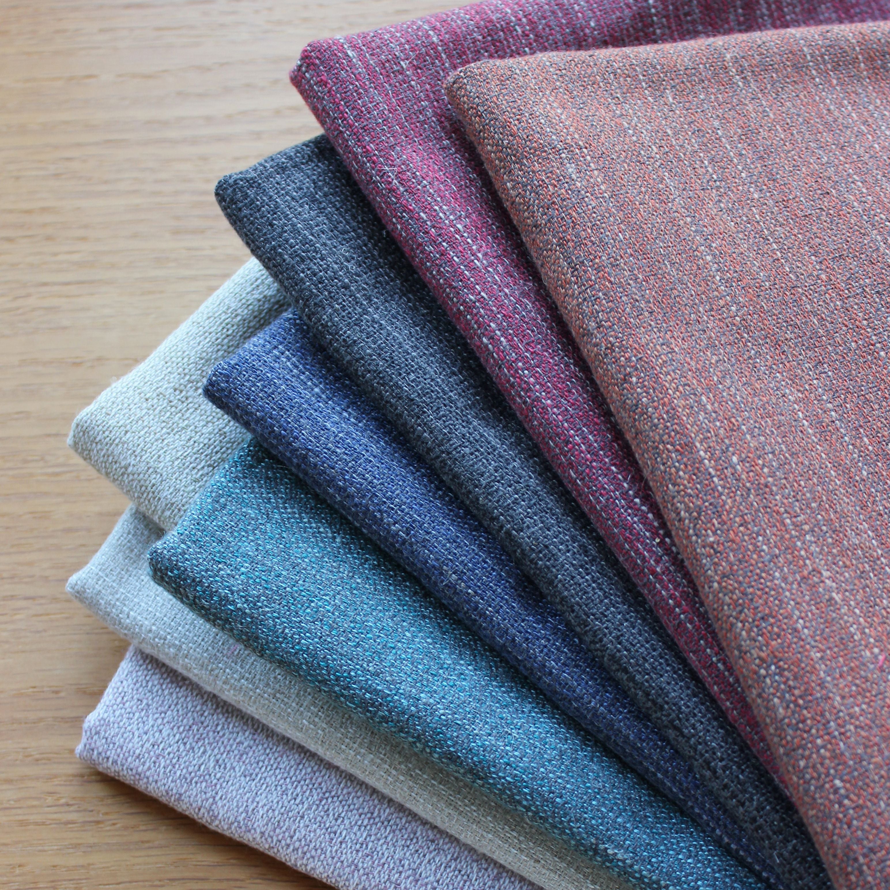 McAlister Textiles Hamleton Rustic Linen Blend Lilac Purple Plain Fabric Fabrics 