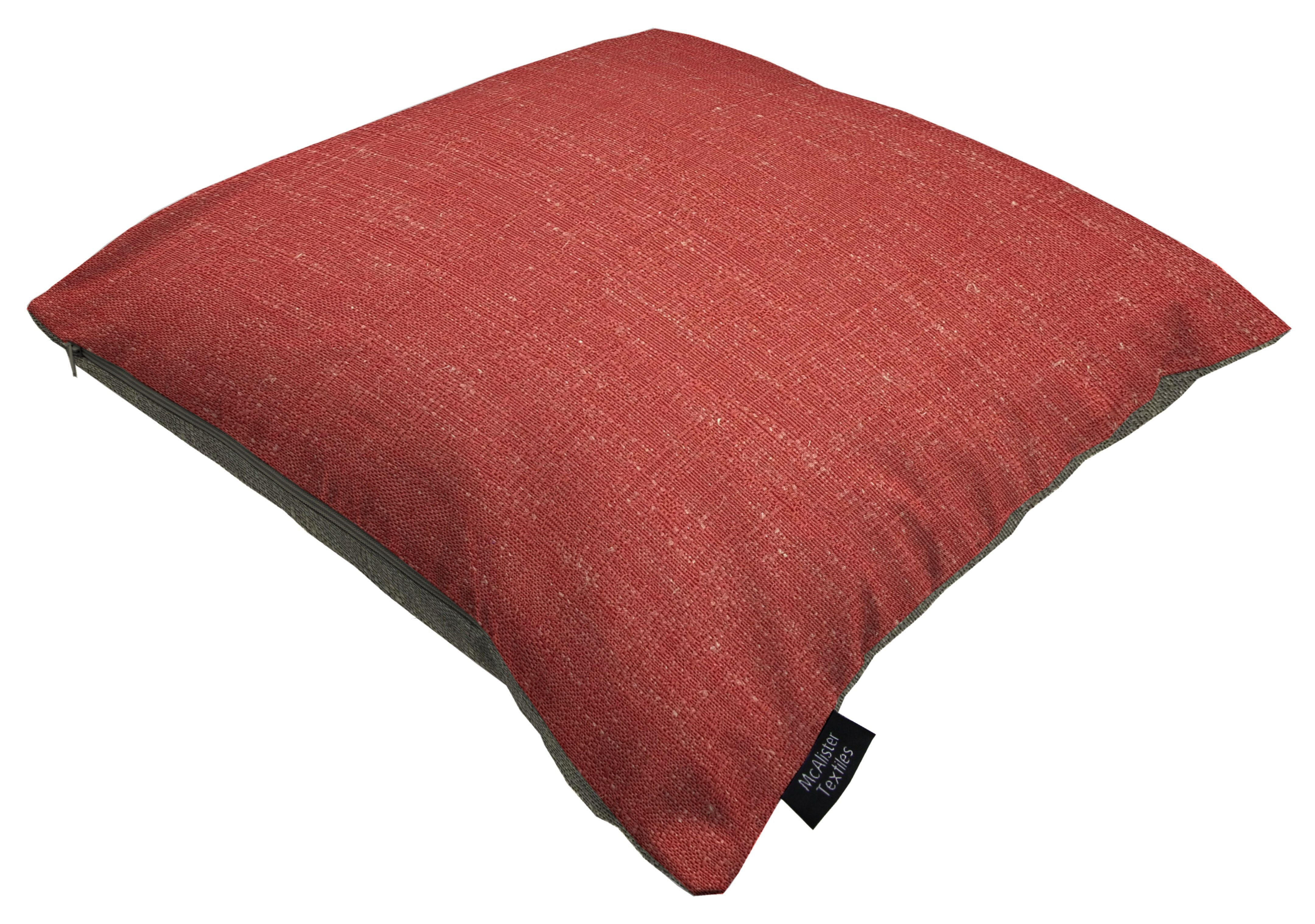 McAlister Textiles Harmony Red and Grey Plain Cushions Cushions and Covers Cover Only 43cm x 43cm 